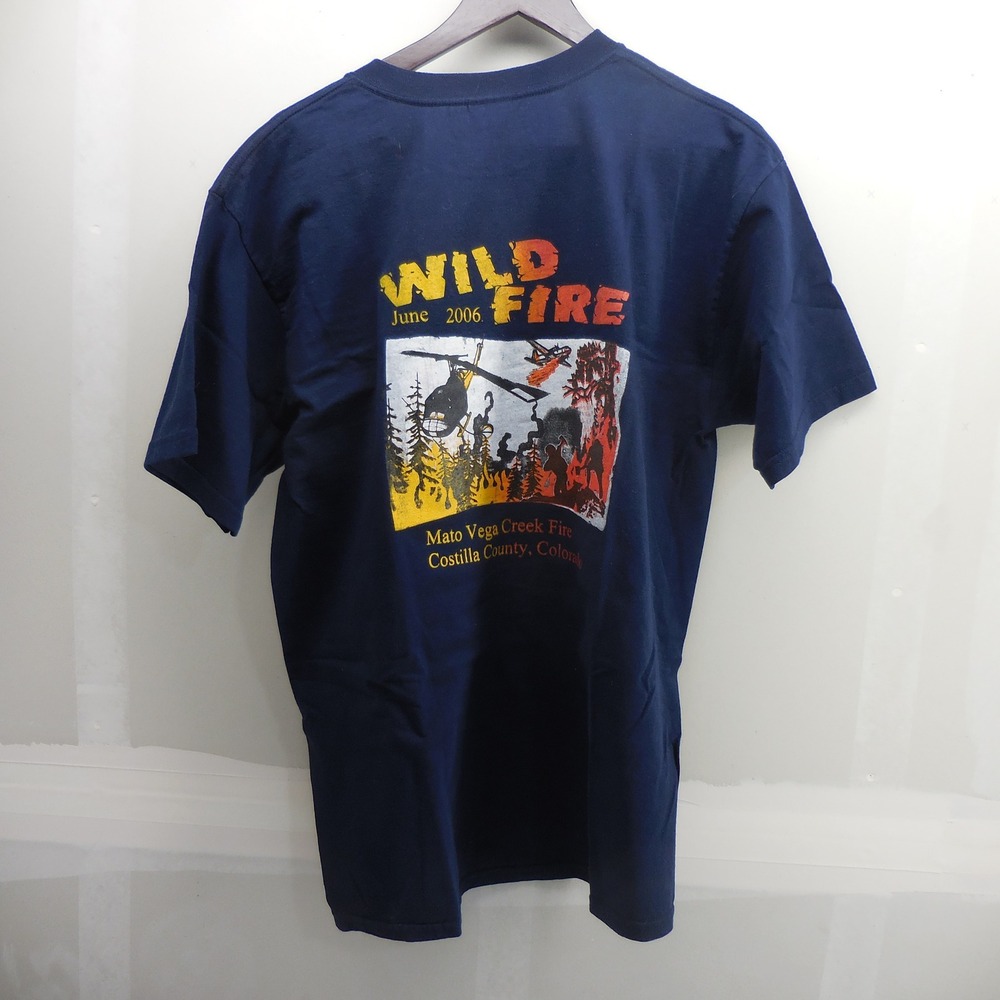 Gildan Wildfire Mato Vega Creek Fire 2006 Colorado T-Shirt Navy Blue Mens L